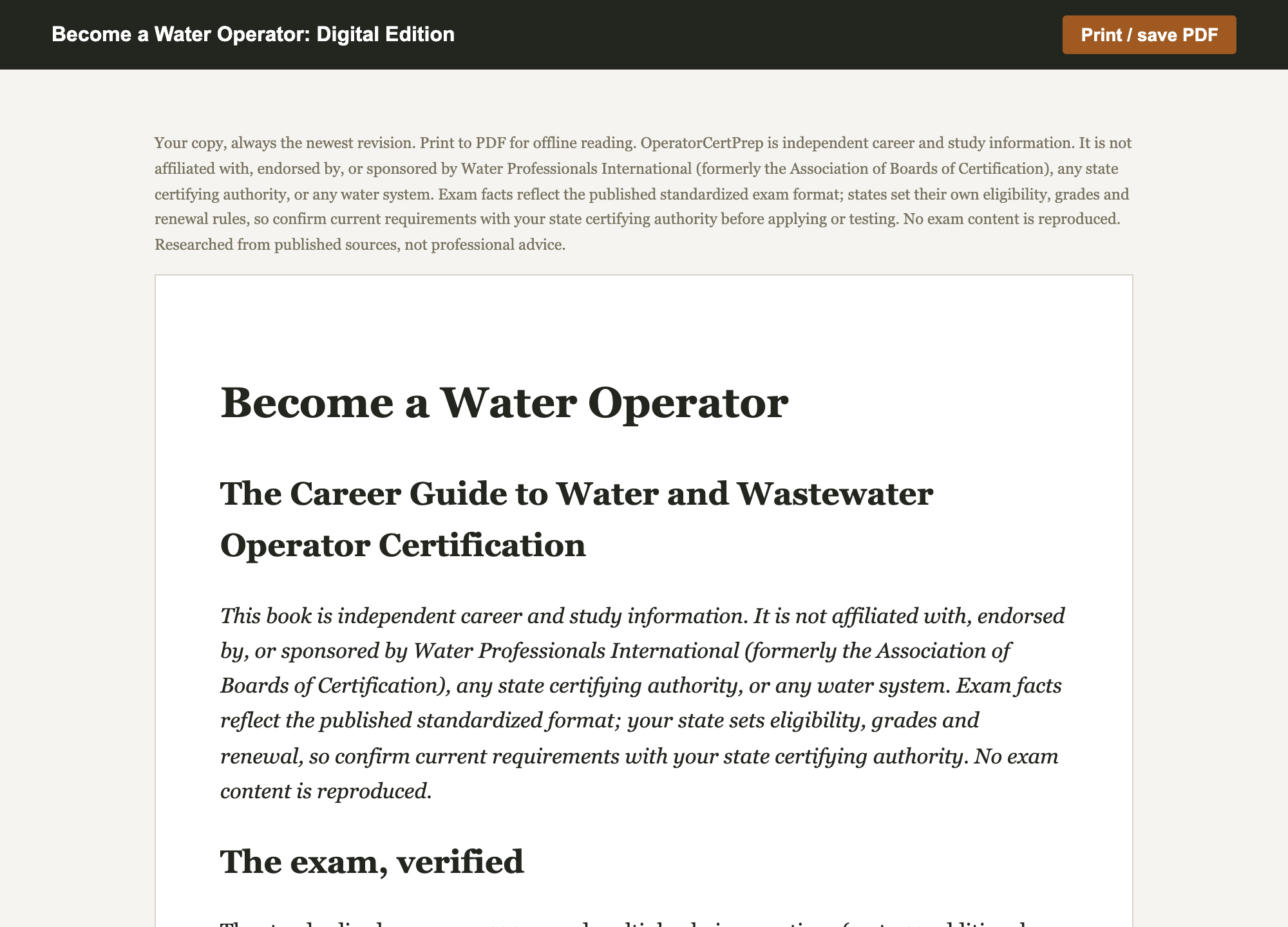 A page from Become a Water Operator: Digital Edition